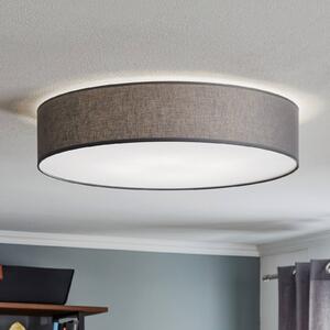 TK Lighting Stropní světlo Rondo, šedé Ø 60 cm, stmívatelný, Hliník / šedá / zinek, Ložnice, Textil / tkanina / hedvábí, Moderní