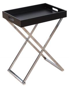 Černo-stříbrný konferenční stolek Valet 34 x 48 cm