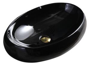 BPS-koupelny Keramické umyvadlo na desku HYD-CI-BL-500 50x31 cm, černé