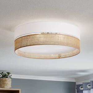 TK Lighting Stropní světlo Linobianco, Ø 45 cm, stmívatelný, Obývací pokoj / jídelna, Textil / tkanina / hedvábí, Moderní