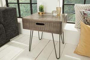 Šedý dřevěný konferenční stolek Mantis 50 x 50 cm