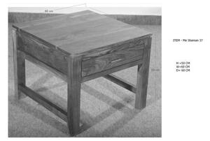 KOLINS Příruční stolek se šuplíkem 60x60 cm, akácie