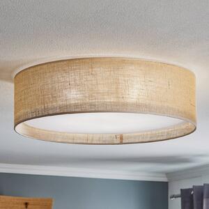 TK Lighting Stropní světlo Juta, Ø 60 cm, stmívatelný, Hnědá / rez, Obývací pokoj / jídelna, Textil / tkanina / hedvábí