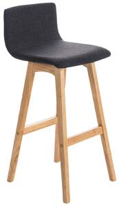 Barové židle Belling - 2 ks - látkové čalounění a dřevo | tmavě šedé