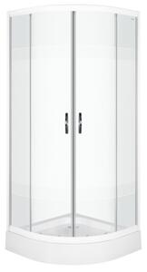 Novoterm Čtvrtkruhový sprchový kout NV-Xenia Duo 80x80 bílá/potisk + vanička