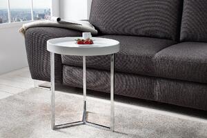 Noble Home Odkládací stolek Vedul, 40 cm, bílá/stříbrná