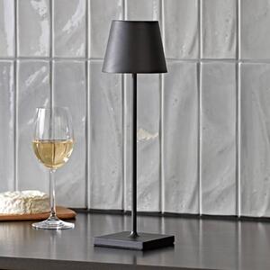 Sigor Nuindie LED dobíjecí stolní lampa, USB-C, černá, IP54, stmívatelná, stmívatelný, Černá, Obývací pokoj / jídelna, Hliník, Moderní