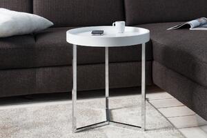 Noble Home Odkládací stolek Vedul, 40 cm, bílá/stříbrná