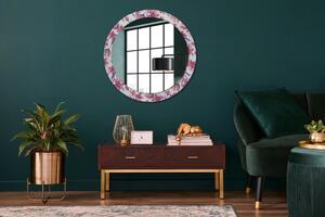 Kulaté zrcadlo rám s potiskem Akvarely květin