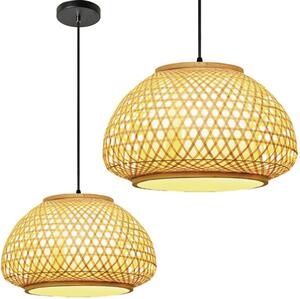 Toolight Natural, závěsné stropní svítidlo 1xE27 APP1649-1CP, přírodní hnědá, OSW-05116