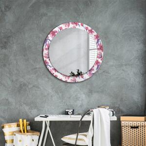 Kulaté zrcadlo rám s potiskem Akvarely květin