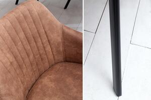 FurniGO Designová židle Lucca vintage hnědá