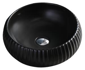 BPS-koupelny Keramické umyvadlo na desku HYD-NI-MTB-400 ⌀ 40 cm, černé matné