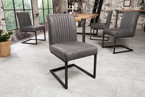 Židle BIG ASTON vintage šedá mikrovlákno Nábytek | Jídelní prostory | Jídelní židle | Konzolové