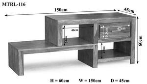 DAKOTA TV stolek 150x60 cm, palisandr