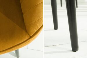 FurniGO Designové křeslo Turin hořčicově žlutá