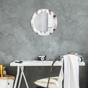 Kulaté dekorační zrcadlo na zeď Peří