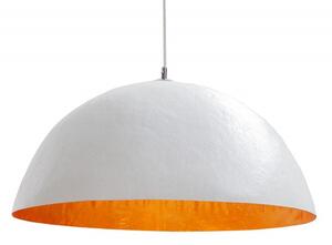 Bílo-zlatá závěsná lampa Glow Ø 70 cm »