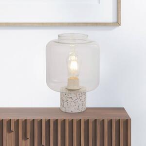 Stolní lampa X Vessel, bílá / čirá, beton, sklo