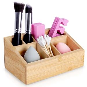 Sedmipihrádkový organizér na make-up ze stylového bambusu