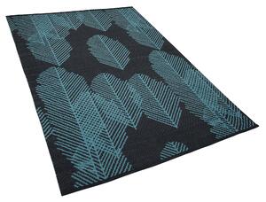 Tmavě šedý oboustranný koberec se vzorem listoví 140 x 200 cm MEZRA