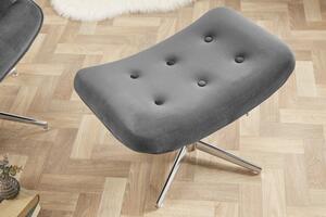 Otočná židle Lounger šedá - samet