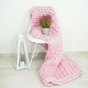 Pletená deka růžová 120 x 150 cm EMI