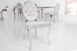 Modern Baroque Period Jídelní židle INVICTUS, bez područek, šedý samet