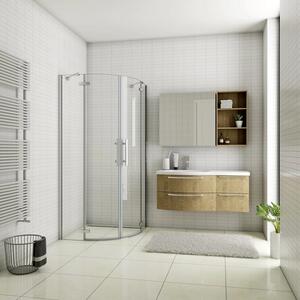 Čtvrtkruhový sprchový kout MELODY S2 90x90 cm s dvoukřídlými dveřmi, chrom