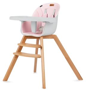 Dětská židlička na krmení Vysoká židle k jídelnímu stolu dřevo Kidwell NOBIS Pink