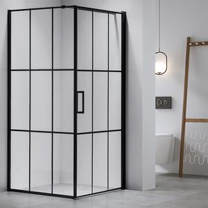 BPS-koupelny Čtvercový sprchový kout HYD-SK13A 80x80 černá/transparent - bez vaničky