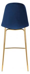 Modrá sametová barová židle Scandinavia »