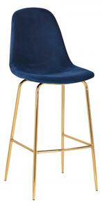 Modrá sametová barová židle Scandinavia »