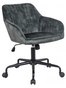 Zelená sametová kancelářská židle Turin s područí »