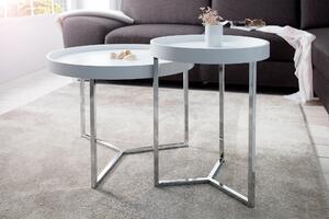 Noble Home Konferenční stolek Vedul, 60 cm, bílá/stříbrná