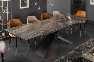 Jídelní stůl Euphoria 180-220-260 cm keramický mramorový vzhled - tmavý