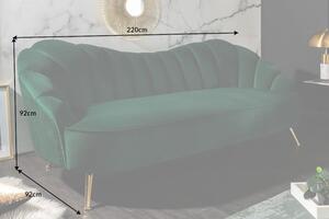 Sofa Arielle 220cm Samet lahvově zelená