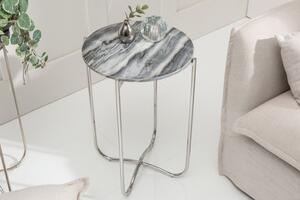 Konferenční stolek Noble II 38cm Mramor šedý stříbrný