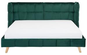 Tmavě zelená sametová postel 180 x 200 cm SENLIS