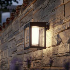 Solární nástěnná lampa Philips LED Camill, černá/bílá, 14 x 14 cm
