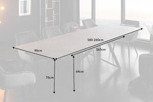 Noble Home Šedý rozkládací stůl Atlas 180-220-260 cm