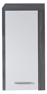 Koupelnová sestava BRISOT pětidílná se zrcadlem; bílá / šedá