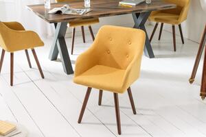 Židle ARMREST tmavě žlutá strukturovaná látka Nábytek | Jídelní prostory | Jídelní židle | Všechny jídelní židle