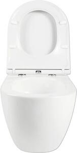 Závěsné WC form&style SAMAR bez splachovacího kruhu se systémem splachování Turbo Flush vč. WC prkénka