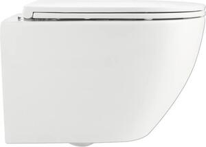 Závěsné WC form&style SAMAR bez splachovacího kruhu se systémem splachování Turbo Flush vč. WC prkénka
