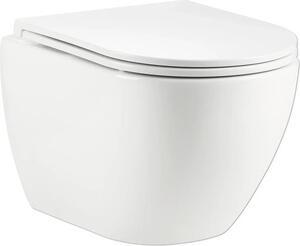 Závěsné WC form&style SAMAR bez splachovacího kruhu se systémem splachování Turbo Flush vč. WC prkénka