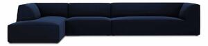 Modrá Pětimístná sametová pohovka Ruby 366 × 180 × 69 cm MICADONI HOME