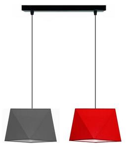 Belis Lustr na lanku DIAMENT 2xE27/60W/230V šedočervená BE0065