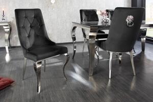 Elegantní jídelní židle - Modern Barock, černo stříbrná