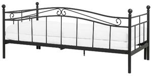 Černá kovová postel s rámem 90 x 200 cm TULLE